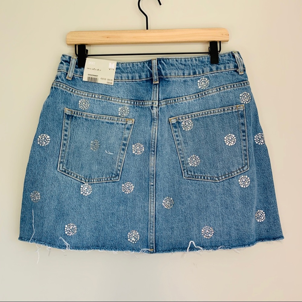 NWT TOPSHOP Denim Stud Skirt - Picture 5 of 8